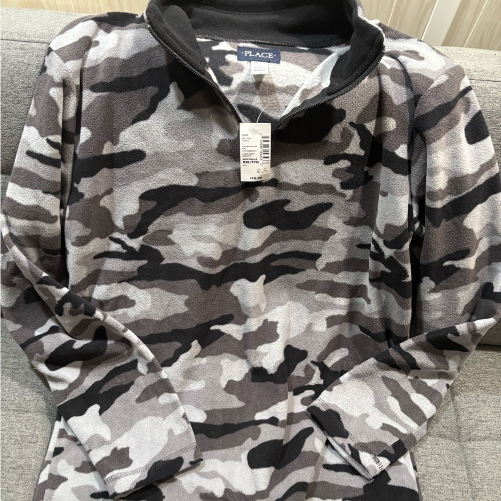 The Children's Place Camouflage Sweatshirt - Black, Gray, White